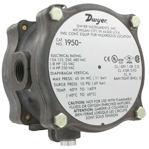 Dwyer Explosion Proof Pressure Switch, Series 1950